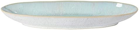 קאספינה קרמיקה סטיונר 16 '' פלטת סגלגל - אוסף מיורקה, כחול ים | מיקרוגל, מדיח כלים, תנור ומקפיא כלי אוכל בטוחים | זיגוג